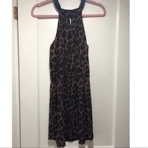 NWT Leopard Print Peephole Flowy Minidress